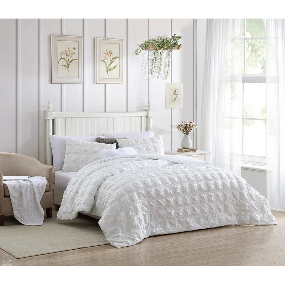 Seersucker 3 Piece Comforter Set