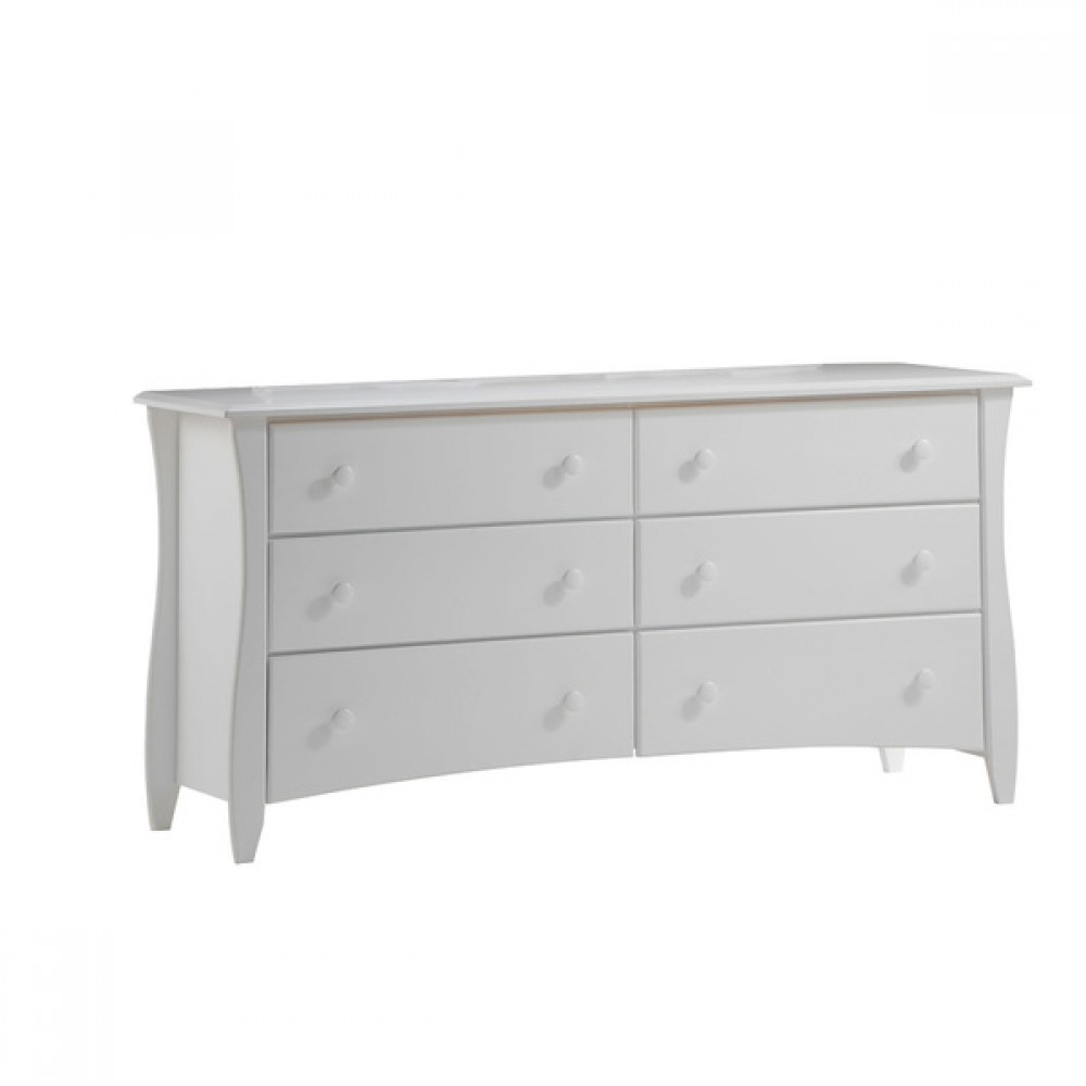 6 Drawer Dresser Chloe Furniture Collection Solid Wood White