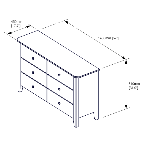 6 Drawer Dresser Zenith Furniture Collection Solid Wood Hotel