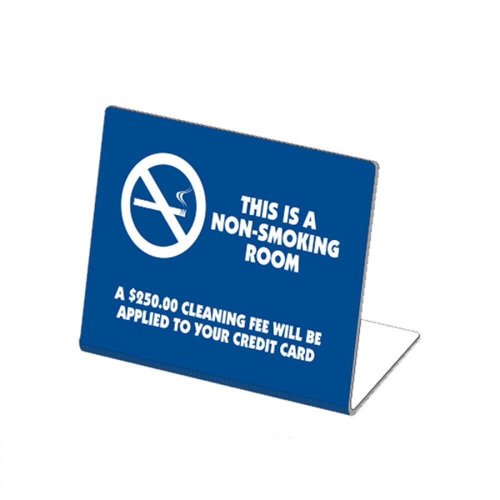 Non Smoking Room Penalty Warning Table Top Sign Case Hotel