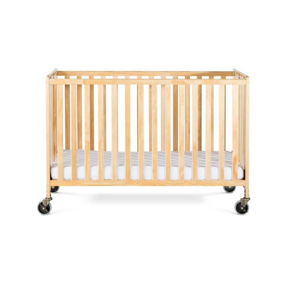 Heavy Duty Solid Wood Folding Crib Full Size Natural